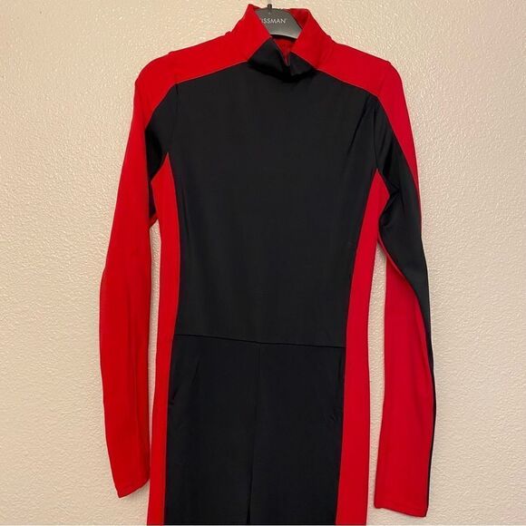 Weissman Elite Dance Costume unitard jumpsuit Black red Destinations MT11202 MC - Picture 3 of 12